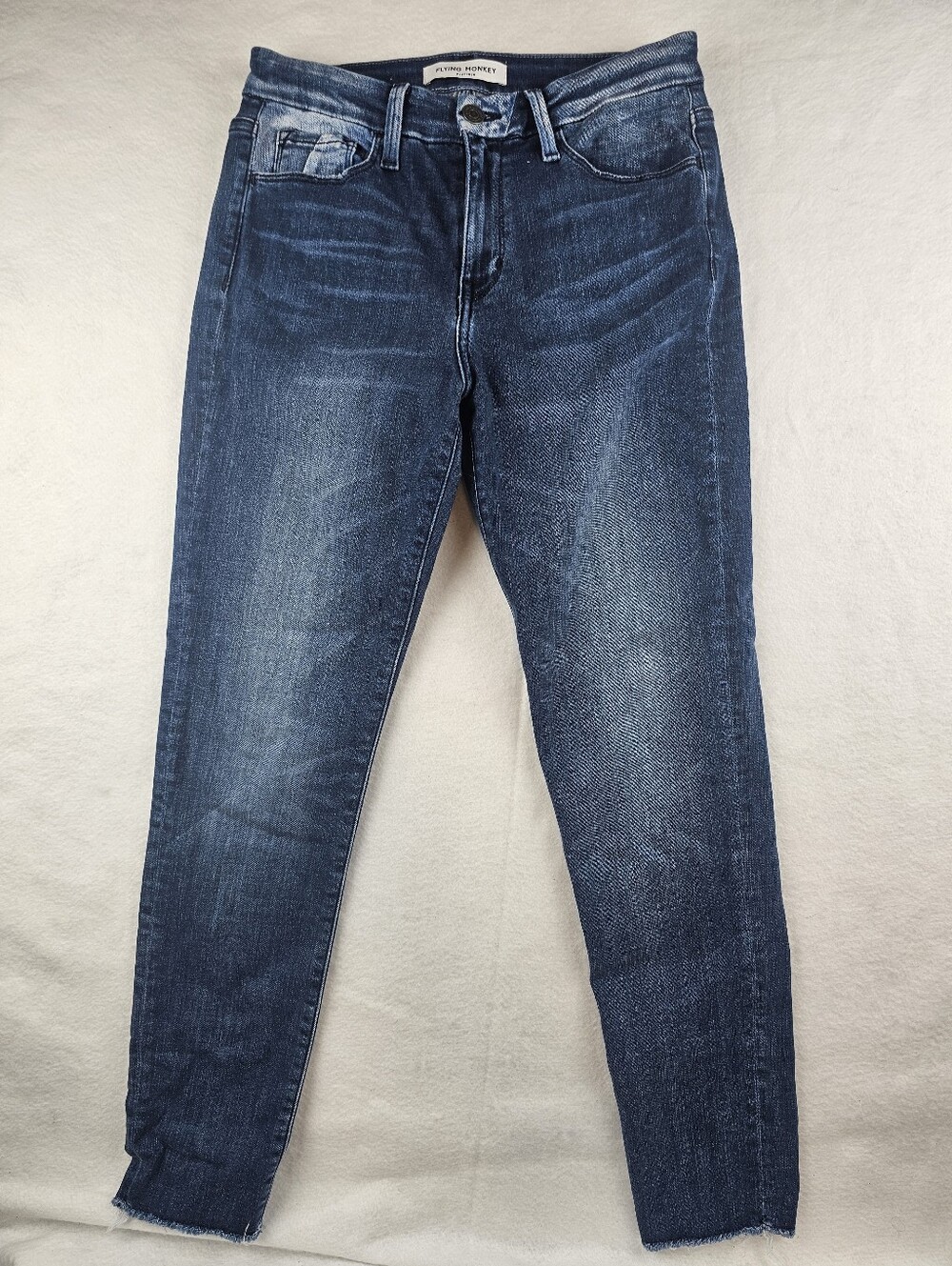 Flying Monkey Vervet High Rise Skinny Raw Hem Jeans 26" Inseam BTS Stretch Y3106